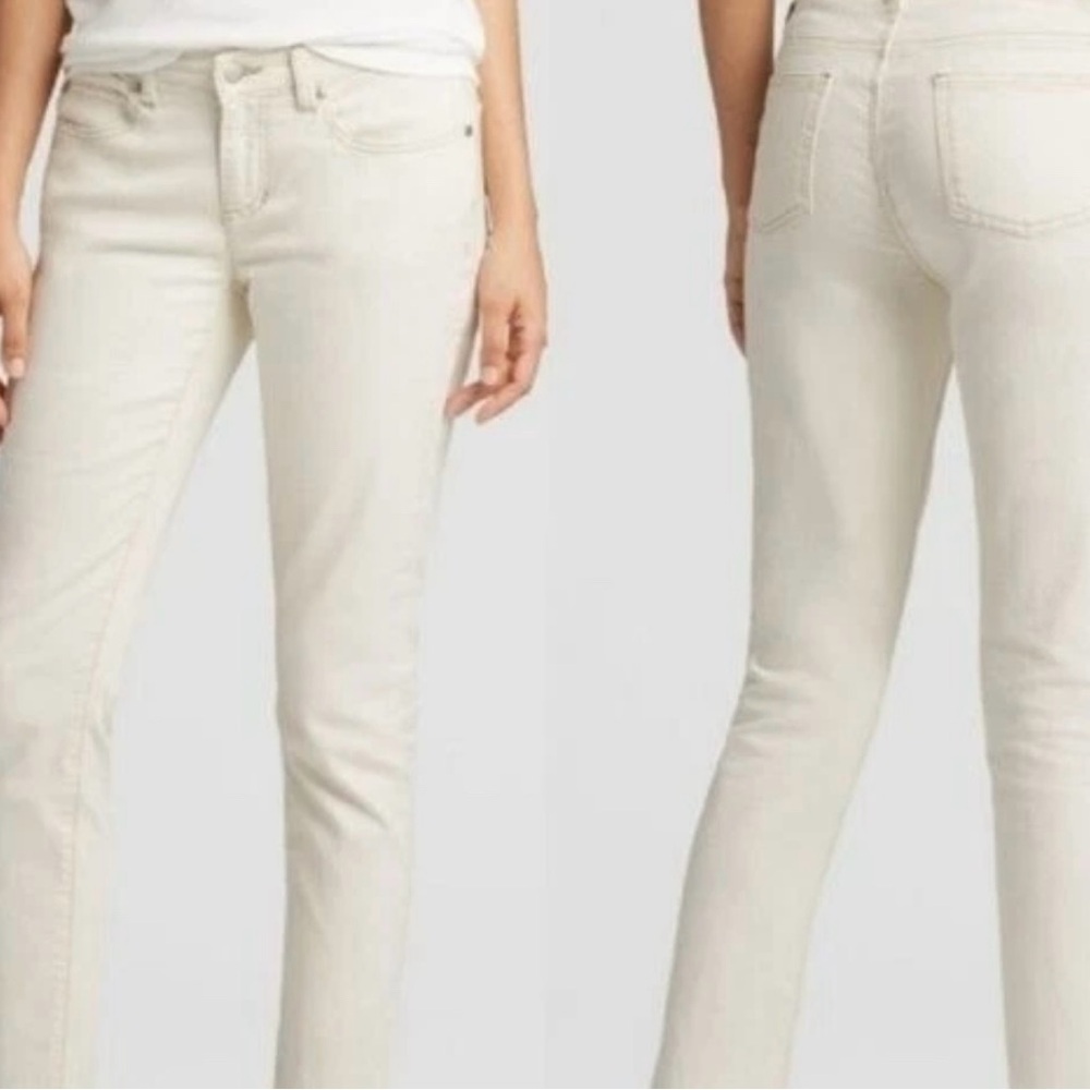 Eileen Fisher Organic Cotton Straight Leg Jeans Size 6 Cream